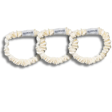 SKINNY SILK SCRUNCHES - BEIGE