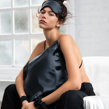 100% SILK PILLOWCASE 22 MOMMES - BLACK