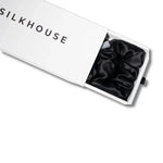 100% SILK LARGE Scrunchies - BLACK