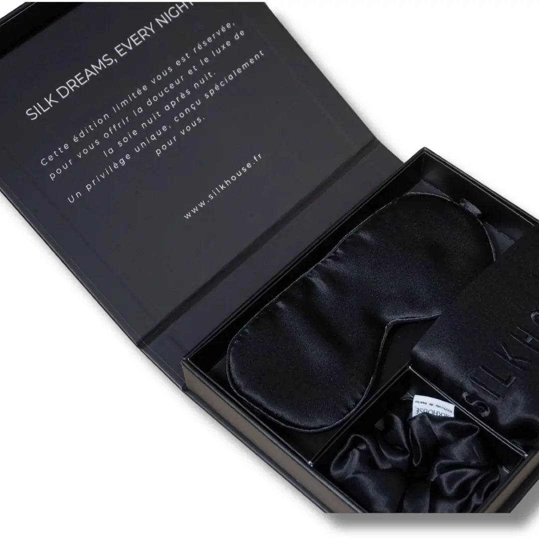 Coffret cadeau en soie noir