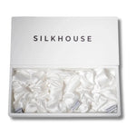 100% SILK LARGE Scrunchies - WHITE
