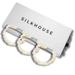 100% SKINNY SILK SCRUNCHIES - BEIGE