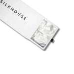 100% SILK LARGE Scrunchies - WHITE