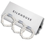 100% SKINNY SILK SCRUNCHIES - WHITE