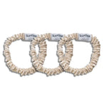 100% SKINNY SILK SCRUNCHIES - CHAMPAGNE