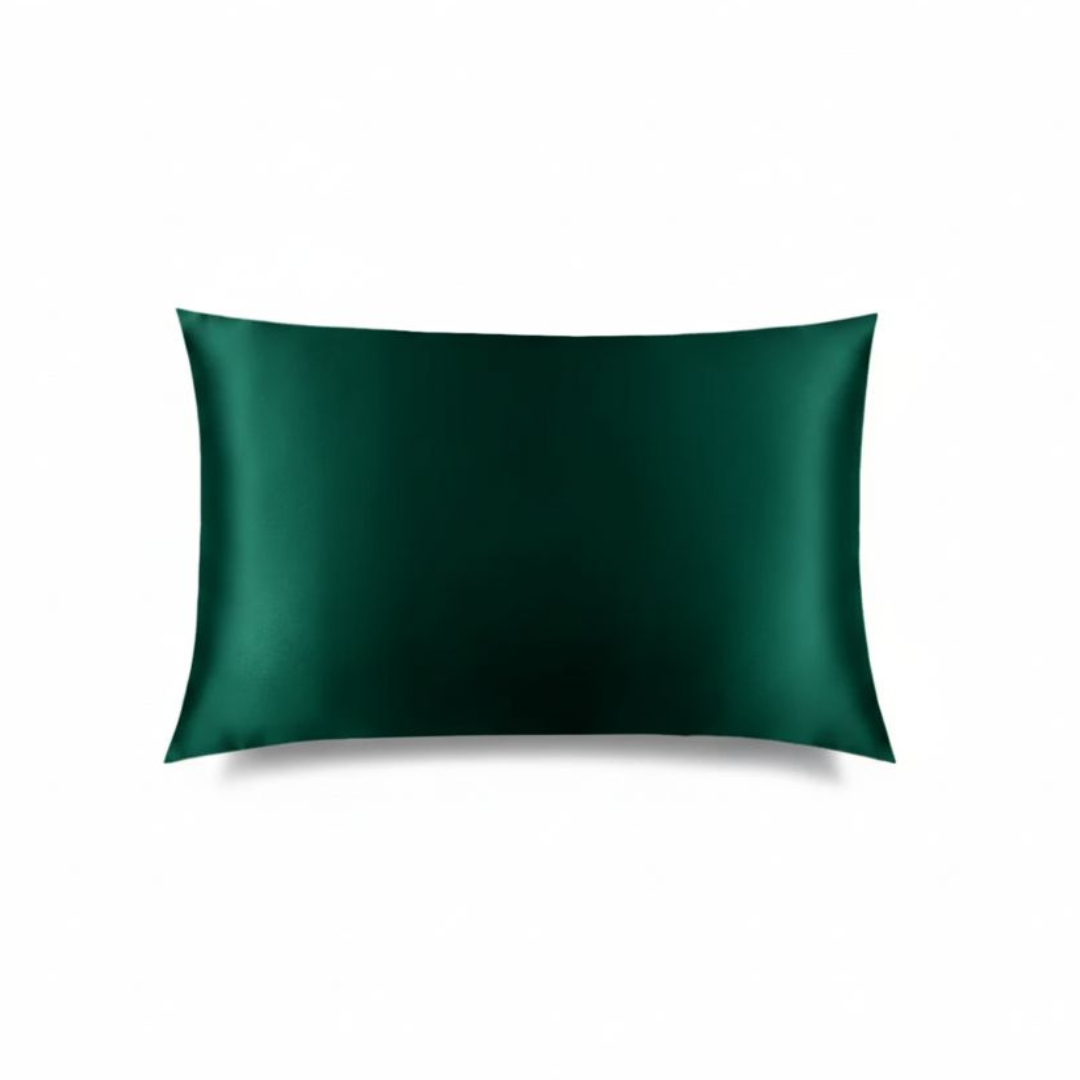 TAIE D'OREILLER 100% SOIE 22 MOMMES - CHRISTMAS EMERALD