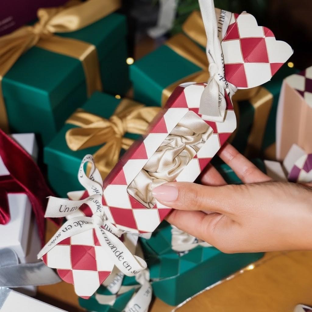 CRACKERS DE CHOUCHOUS EN SOIE LARGE - CHAMPAGNE