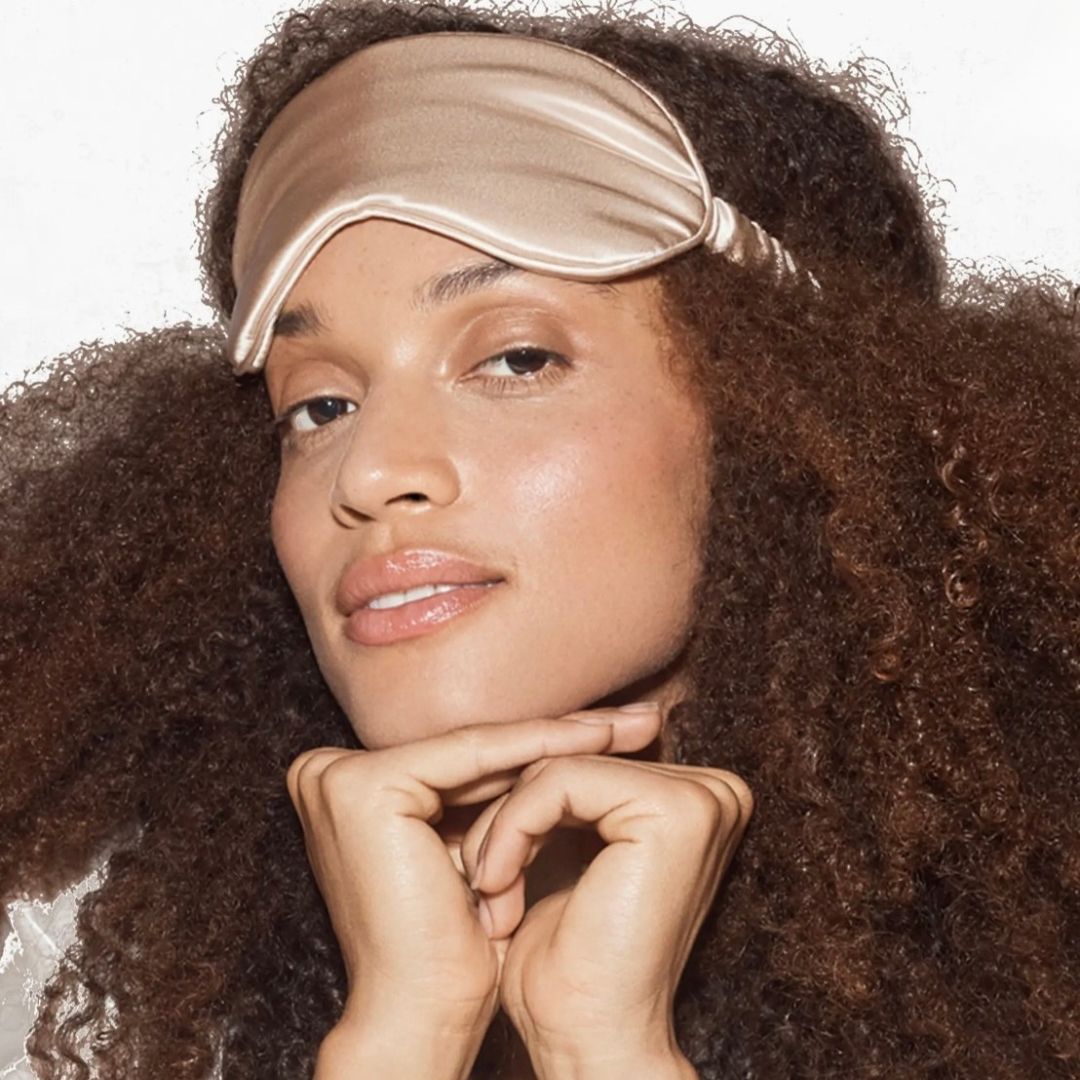 MASQUE DE NUIT 100% SOIE - CHAMPAGNE