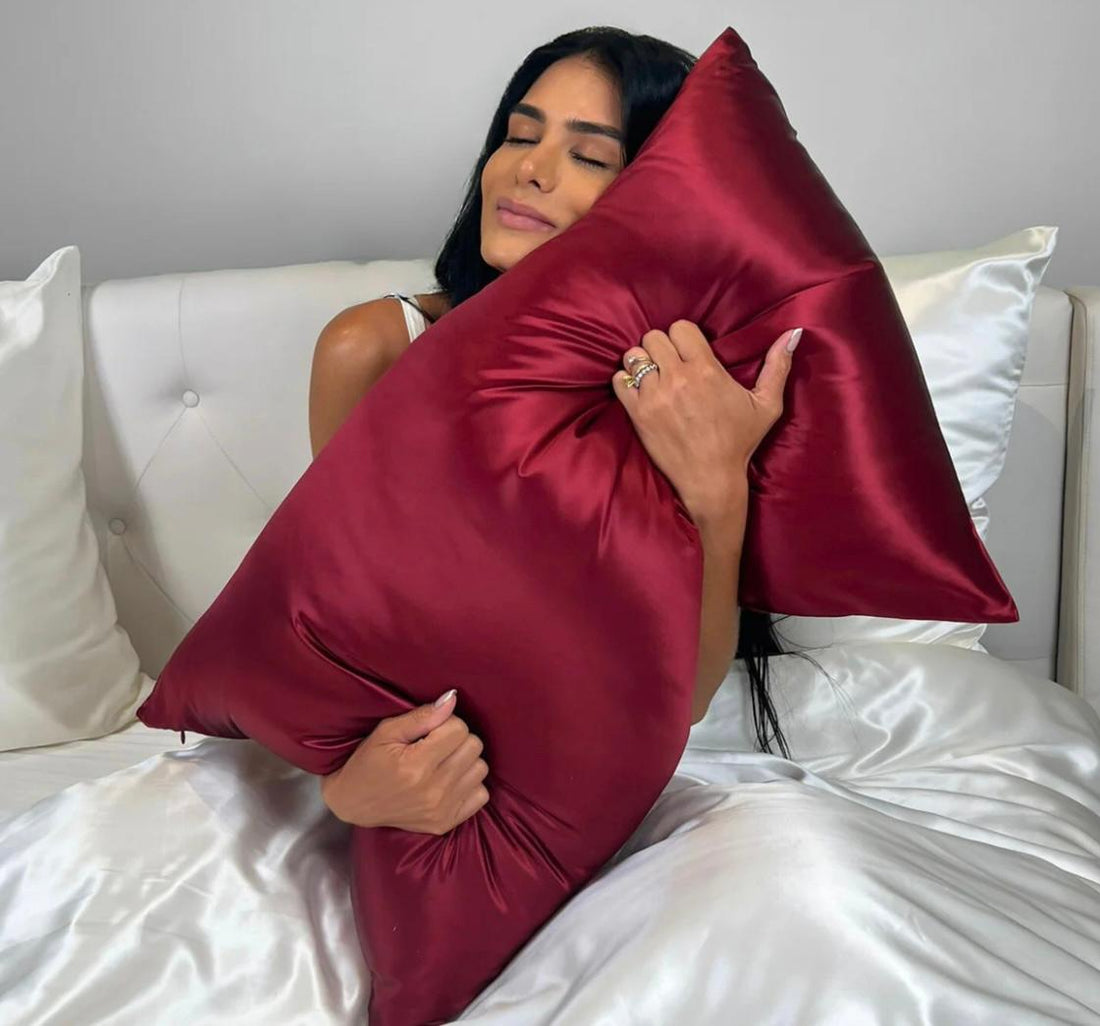 TAIE D'OREILLER 100% SOIE 22 MOMMES - CHRISTMAS WINE