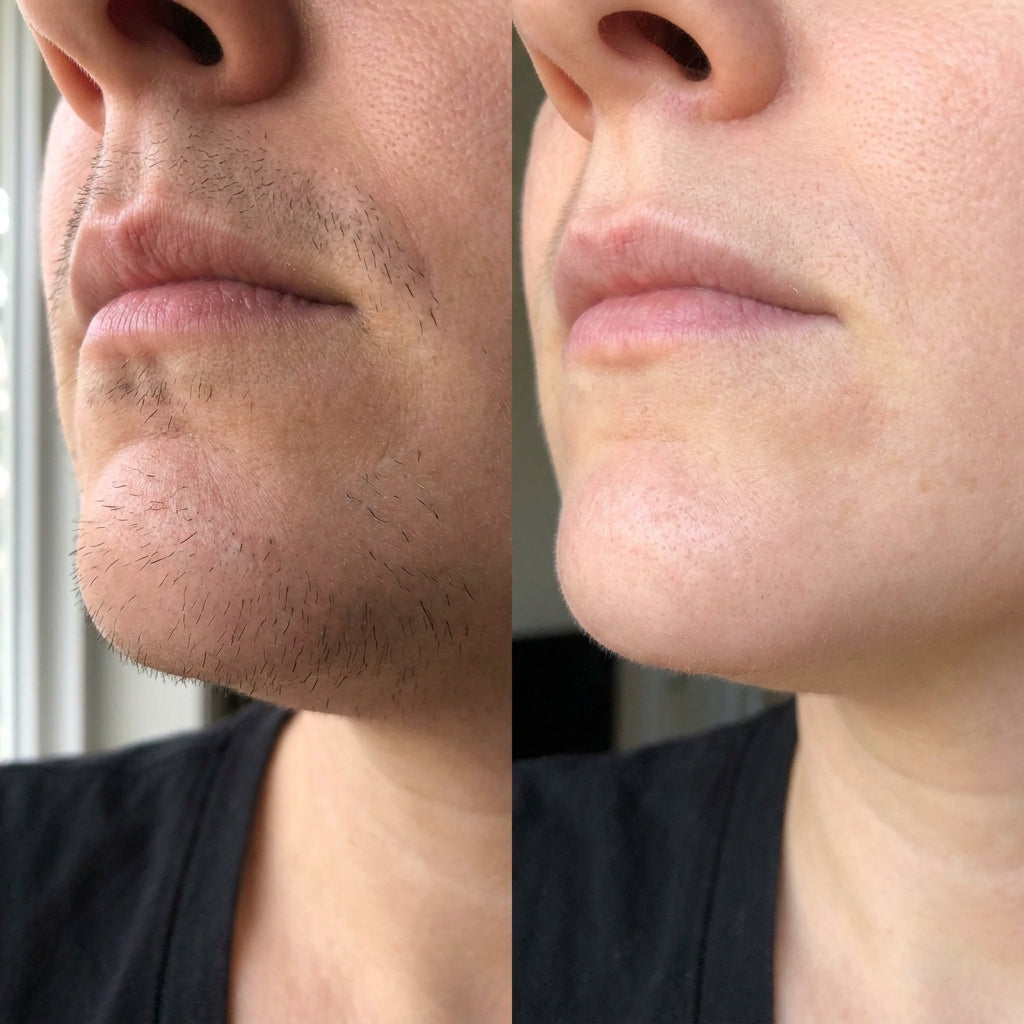 Avant après naturel peau plus lisse