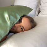 TAIE D'OREILLER 100% SOIE 22 MOMMES - PISTACHE